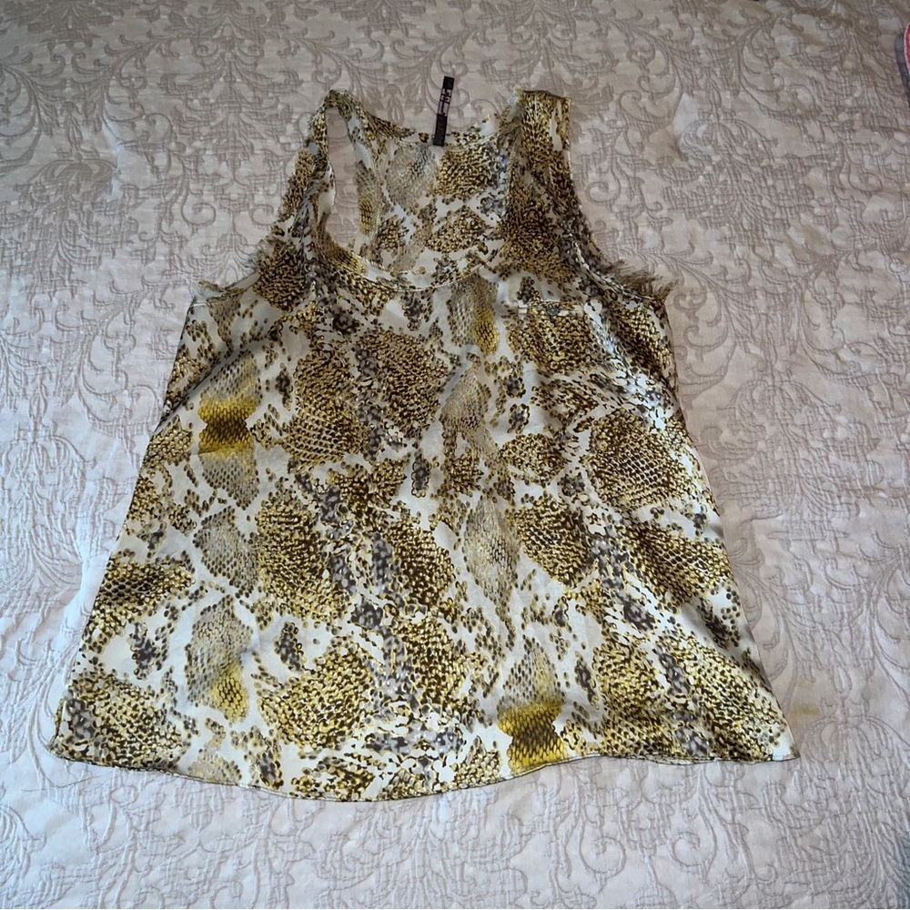 Piacere Di Piu Snakeskin Print Top - Size Small Made in the USA